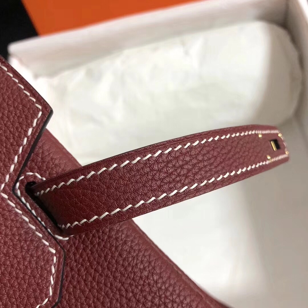 Hermes Birkin 35CM Togo Leather Handbag Burgundy